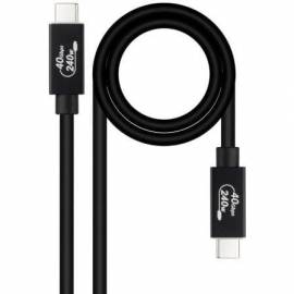 CABLE USB 4.0 NANOCABLE 10.01.5002/ USB TIPO-C MACHO - USB TIPO-C MACHO/ HASTA 240W/ 40GBPS/ 1.8M/ NEGRO