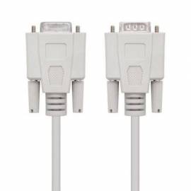 CABLE SERIE NULL MODEM NANOCABLE 10.14.0502/ DB9 MACHO - DB9 HEMBRA/ 1.8M/ BEIGE