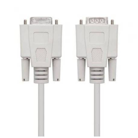 CABLE SERIE NULL MODEM NANOCABLE 10.14.0502/ DB9 MACHO - DB9 HEMBRA/ 1.8M/ BEIGE