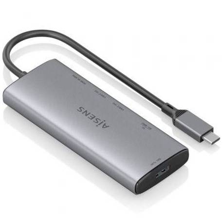 DOCKING USB TIPO-C AISENS ASUC-6P029-GR/ 1XHDMI 4K/ 1XUSB/ 2XUSB TIPO-C/ 1XLECTOR DE TARJETAS/ GRIS