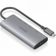 DOCKING USB TIPO-C AISENS ASUC-6P029-GR/ 1XHDMI 4K/ 1XUSB/ 2XUSB TIPO-C/ 1XLECTOR DE TARJETAS/ GRIS