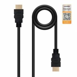 CABLE HDMI 2.0 4K NANOCABLE 10.15.3601-L150/ HDMI MACHO - HDMI MACHO/ 1.5M/ CERTIFICADO/ NEGRO