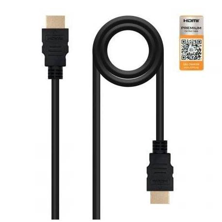 CABLE HDMI 2.0 4K NANOCABLE 10.15.3602/ HDMI MACHO - HDMI MACHO/ 2M/ CERTIFICADO/ NEGRO
