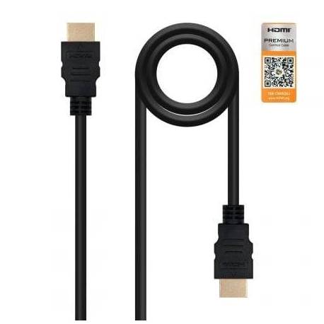 CABLE HDMI 2.0 4K NANOCABLE 10.15.3603/ HDMI MACHO - HDMI MACHO/ 3M/ CERTIFICADO/ NEGRO