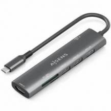 DOCKING USB TIPO-C AISENS ASUC-7P025-GR/ 1XHDMI 4K/ 3XUSB/ 1XUSB TIPO-C PD/ 1XLECTOR TARJETAS/ GRIS