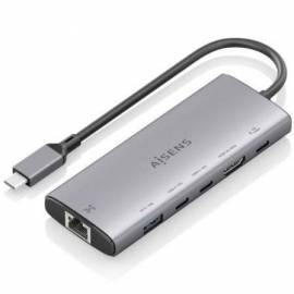 DOCKING USB TIPO-C AISENS ASUC-6P030-GR/ 1XHDMI 4K/ 1XUSB/ 2XUSB TIPO-C/ 1XRJ45/ 1XUSB TIPO-C PD/ GRIS