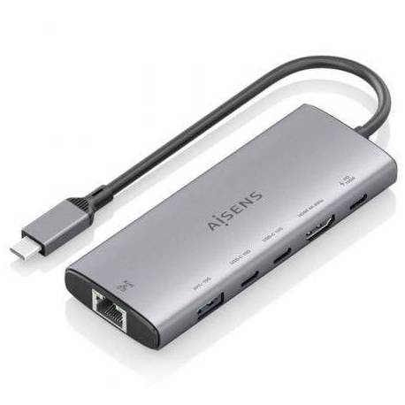 DOCKING USB TIPO-C AISENS ASUC-6P030-GR/ 1XHDMI 4K/ 1XUSB/ 2XUSB TIPO-C/ 1XRJ45/ 1XUSB TIPO-C PD/ GRIS