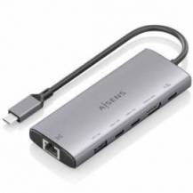 DOCKING USB TIPO-C AISENS ASUC-6P030-GR/ 1XHDMI 4K/ 1XUSB/ 2XUSB TIPO-C/ 1XRJ45/ 1XUSB TIPO-C PD/ GRIS