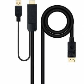 CABLE CONVERSOR NANOCABLE 10.15.4352/ HDMI MACHO - DISPLAYPORT MACHO/ 1.8M/ NEGRO