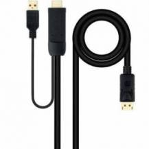 CABLE CONVERSOR NANOCABLE 10.15.4352/ HDMI MACHO - DISPLAYPORT MACHO/ 1.8M/ NEGRO