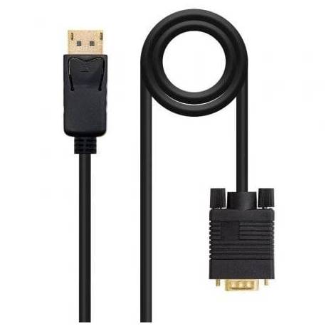 CABLE CONVERSOR NANOCABLE 10.15.4402/ DISPLAYPORT MACHO - VGA MACHO/ 2M/ NEGRO