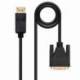 CABLE CONVERSOR NANOCABLE 10.15.4502/ DISPLAYPORT MACHO - DVI MACHO/ 2M/ NEGRO