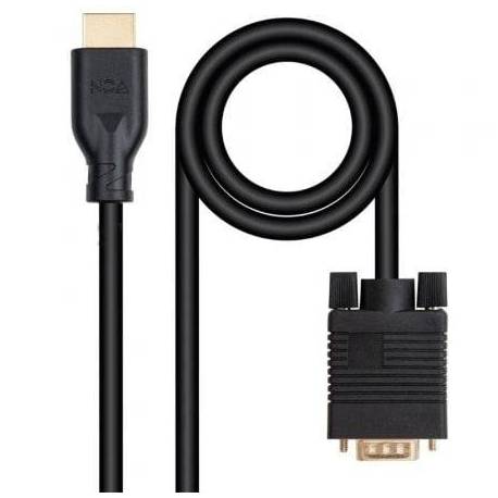 CABLE CONVERSOR NANOCABLE 10.15.4602/ VGA MACHO - HDMI 8K MACHO/ 1.8M/ NEGRO