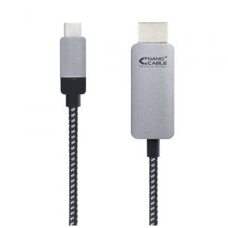 CABLE CONVERSOR NANOCABLE 10.15.5103/ USB TIPO-C MACHO - HDMI MACHO/ 3M/ NEGRO