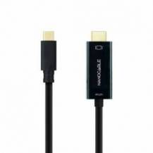 CABLE CONVERSOR NANOCABLE 10.15.5133/ USB TIPO-C MACHO - HDMI MACHO/ 3M/ NEGRO