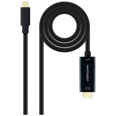 CABLE CONVERSOR NANOCABLE 10.15.5135/ USB TIPO-C MACHO - HDMI MACHO/ 5M/ NEGRO