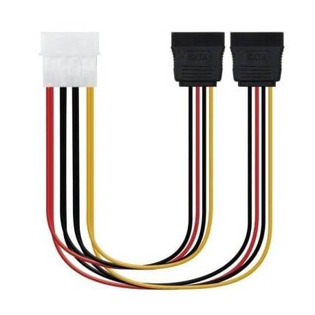CABLE DUPLICADOR DE ALIMENTACIÓN NANOCABLE 10.19.0101-OEM/ MOLEX MACHO - 2X SATA HEMBRA/ 20CM