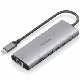 DOCKING USB TIPO-C AISENS ASUC-7P032-GR/ 1XHDMI 4K/ 1XUSB/ 2XUSB TIPO-C/ 1XRJ45/ 1XLECTOR TARJETAS/ GRIS