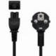 CABLE ALIMENTACIÓN TRÉBOL NANOCABLE 10.22.0302-L200/ SCHUKO MACHO - C5 HEMBRA/ 2M/ NEGRO