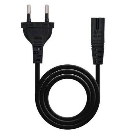 CABLE ALIMENTACIÓN FORMA 8 NANOCABLE 10.22.0402/ CEE7/16 MACHO - C7 HEMBRA/ 1.5M/ NEGRO