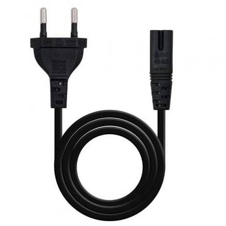 CABLE ALIMENTACIÓN FORMA 8 NANOCABLE 10.22.0402-L300/ CEE7/16 MACHO - C7 HEMBRA/ 3M/ NEGRO
