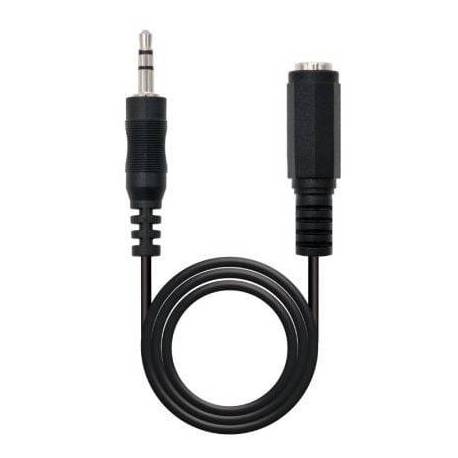 CABLE ESTÉREO NANOCABLE 10.24.0203/ JACK 3.5 MACHO - JACK 3.5 HEMBRA/ 3M/ NEGRO