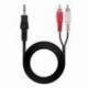 CABLE ESTÉREO NANOCABLE 10.24.0303/ JACK 3.5 MACHO - 2X RCA MACHO/ 3M/ NEGRO