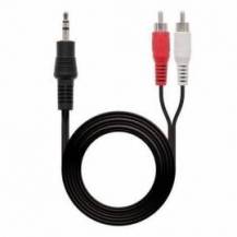 CABLE ESTÉREO NANOCABLE 10.24.0303/ JACK 3.5 MACHO - 2X RCA MACHO/ 3M/ NEGRO