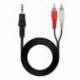 CABLE ESTÉREO NANOCABLE 10.24.0305/ JACK 3.5 MACHO - 2X RCA MACHO/ 5M/ NEGRO