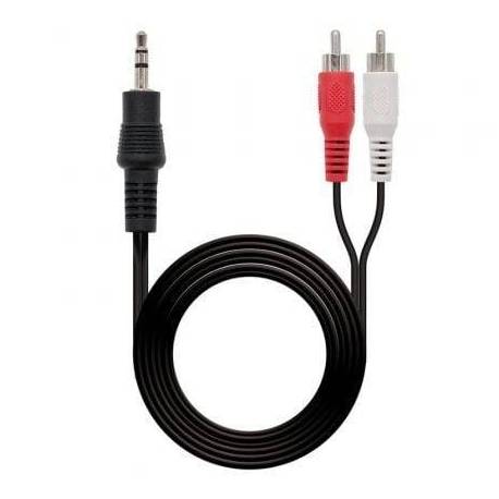 CABLE ESTÉREO NANOCABLE 10.24.0310/ JACK 3.5 MACHO - 2X RCA MACHO/ 10M/ NEGRO