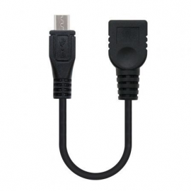CABLE USB 2.0 NANOCABLE 10.01.3500/ MICROUSB MACHO - USB HEMBRA/ 15CM/ NEGRO