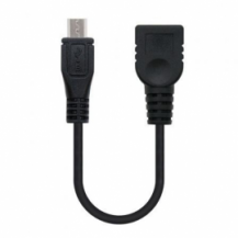 CABLE USB 2.0 NANOCABLE 10.01.3500/ MICROUSB MACHO - USB HEMBRA/ 15CM/ NEGRO