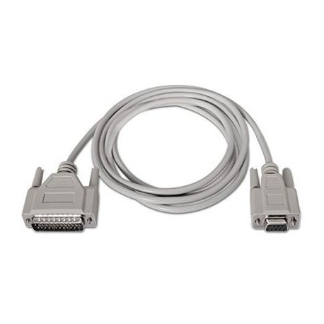 CABLE SERIE NULL MODEM NANOCABLE 10.14.0802/ DB9 HEMBRA - DB25 MACHO/ 1.8M/ BEIGE