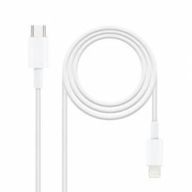 CABLE USB 2.0 TIPO-C LIGHTNING NANOCABLE 10.10.0600/ USB TIPO-C MACHO - LIGHTNING MACHO/ 50CM/ BLANCO
