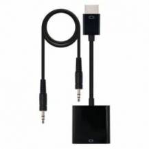 CONVERSOR NANOCABLE 10.16.2001-BK/ HDMI MACHO - VGA HEMBRA/ JACK 3.5 HEMBRA/ 10CM/ NEGRO