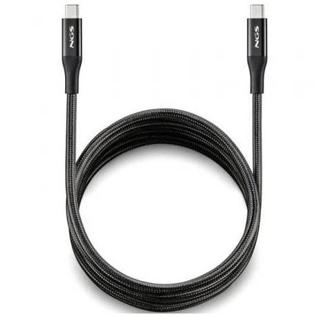 CABLE USB 4.0 TIPO-C NGS KNOT/ USB TIPO-C MACHO - USB TIPO-C MACHO/ HASTA 240W/ 40GBPS/ 2M/ NEGRO