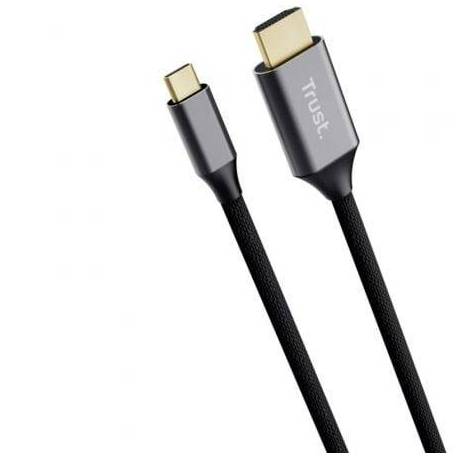 CABLE CONVERSOR HDMI 4K TRUST CALYX/ USB TIPO-C MACHO - HDMI MACHO/ 2M/ GRIS