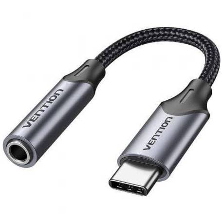 ADAPTADOR AUDIO VENTION BGMHA/ JACK 3.5 HEMBRA - USB TIPO-C MACHO/ 10CM/ GRIS
