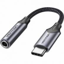 ADAPTADOR AUDIO VENTION BGMHA/ JACK 3.5 HEMBRA - USB TIPO-C MACHO/ 10CM/ GRIS
