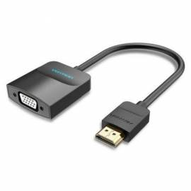 CONVERSOR VENTION 42161 HDMI MACHO - VGA HEMBRA - JACK 3.5 HEMBRA/ 15CM/ NEGRO