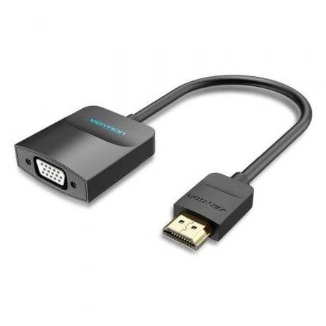 CONVERSOR VENTION 42161 HDMI MACHO - VGA HEMBRA - JACK 3.5 HEMBRA/ 15CM/ NEGRO