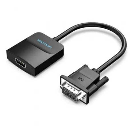 CONVERSOR VENTION ACNBB/ VGA MACHO - HDMI HEMBRA/ 15CM/ NEGRO