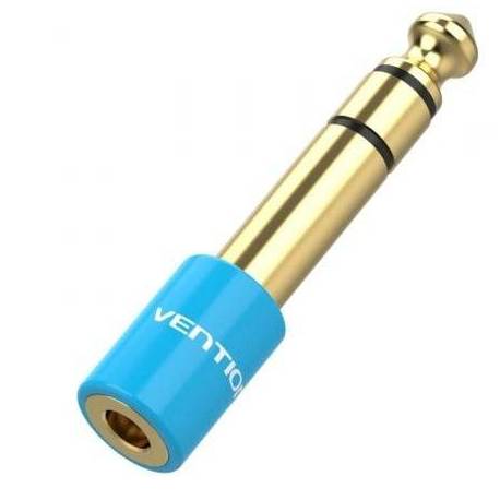 ADAPTADOR JACK VENTION VAB-S01-L/ JACK 6.5 MACHO - JACK 3.5 HEMBRA/ AZUL