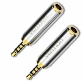 ADAPTADOR JACK VENTION VAB-S02/ JACK 2.5 MACHO - JACK 3.5 HEMBRA/ PLATA