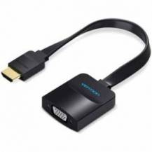 CABLE CONVERSOR VENTION 74346/ HDMI MACHO/ VGA HEMBRA - JACK 3.5 HEMBRA/ 20CM/ NEGRO
