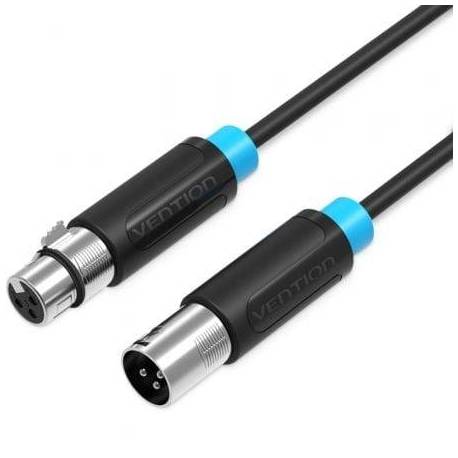 CABLE ESTÉREO VENTION BBFBH/ XLR MACHO - XLR HEMBRA/ 2M/ NEGRO