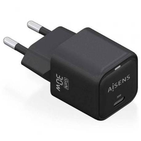CARGADOR DE PARED GAN AISENS ASCH-30W1P019-BK/ 1XUSB TIPO-C/ 30W