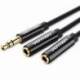 CABLE ESTÉREO VENTION BBSBY/ JACK 3.5 MACHO - 2X JACK 3.5 HEMBRA/ 30CM/ NEGRO