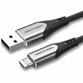 CABLE USB 2.0 VENTION COAHF/ USB MACHO - MICROUSB MACHO/ HASTA 60W/ 480MBPS/ 1M/ GRIS