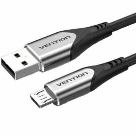 CABLE USB 2.0 VENTION COAHG/ USB MACHO - MICROUSB MACHO/ 480MBPS/ 1.5M/ GRIS